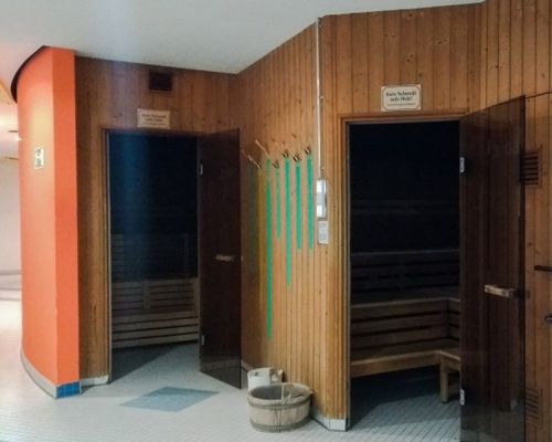 Testbetrieb der Sauna unter Pandemiebedingungen.
